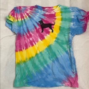 Tie dye black dog shirt